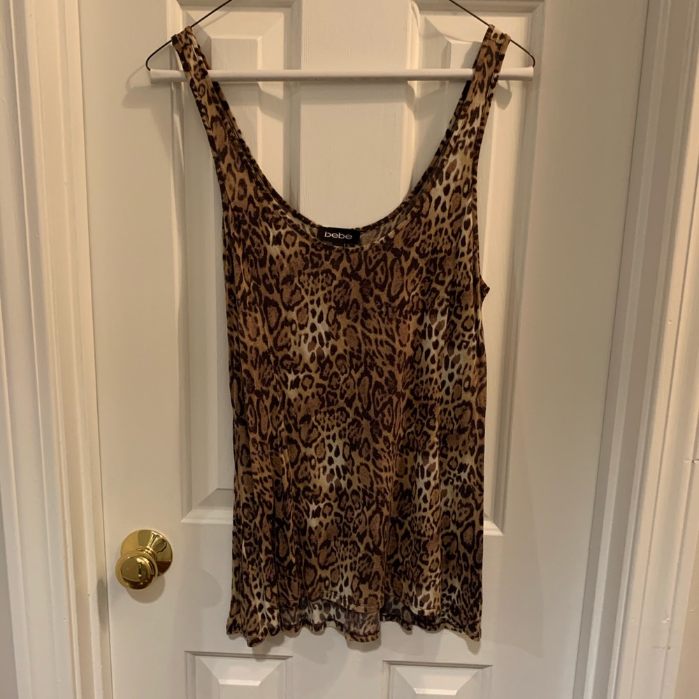 Bebe Leopard Tank Top